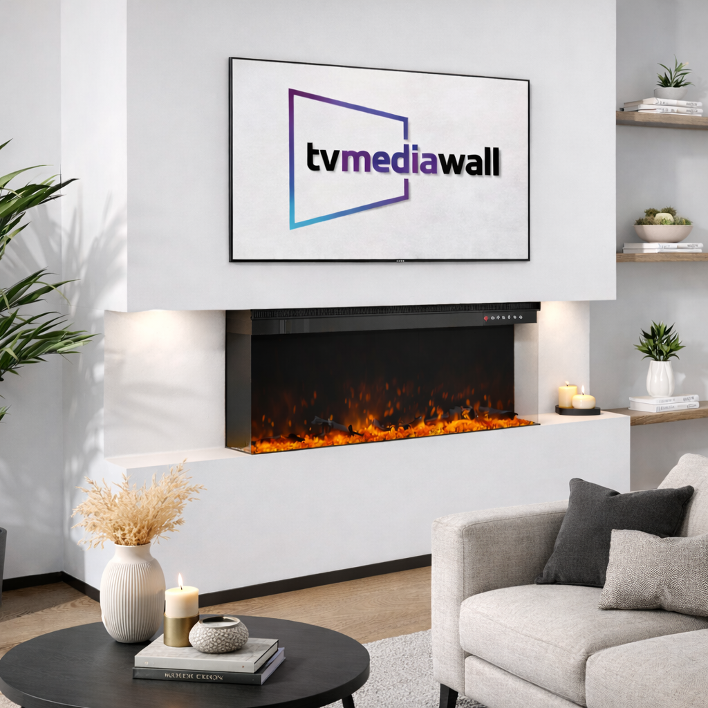 Complete Media Wall Bundle Three with Fireplace - Image 3
