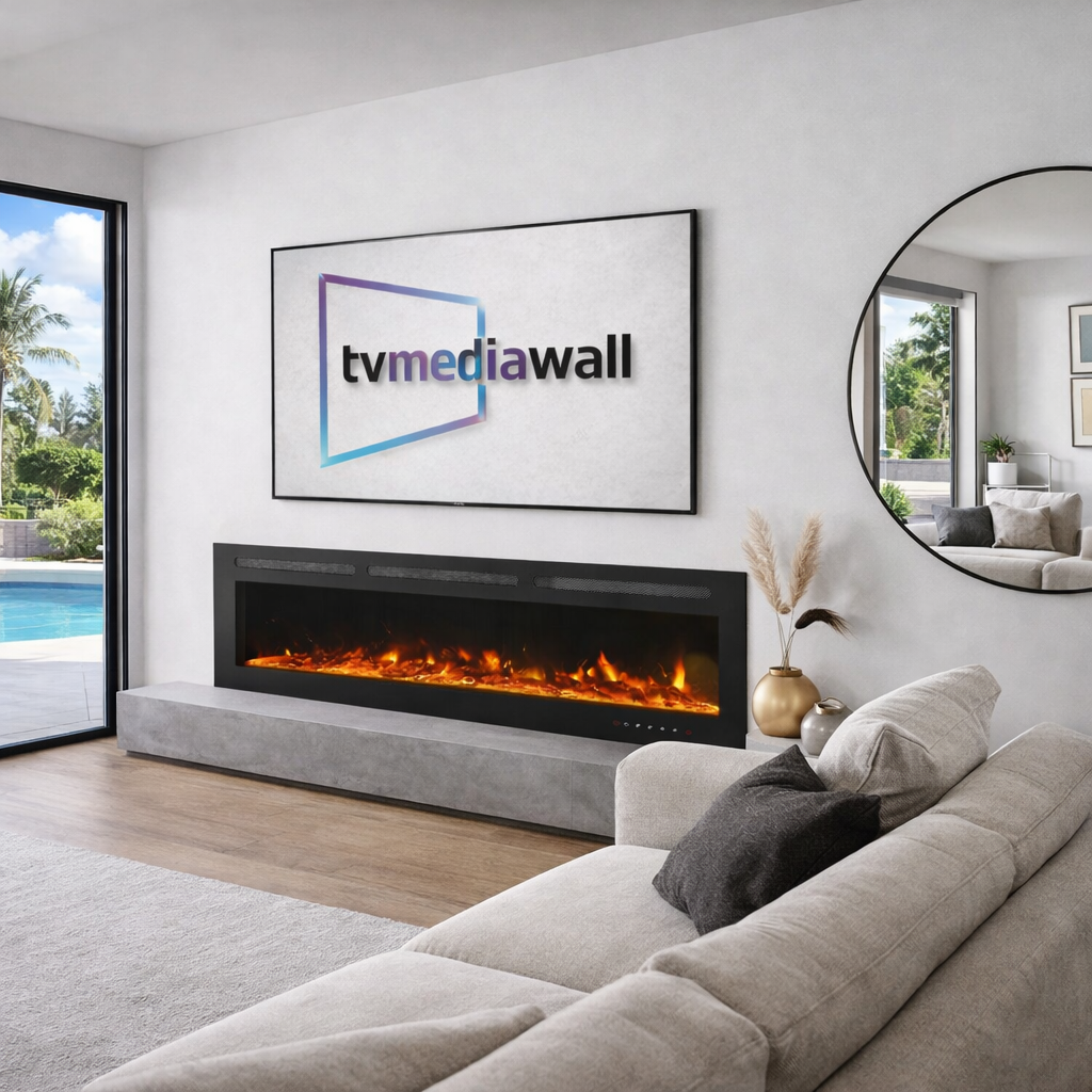 Complete Media Wall Bundle Three with Fireplace - Image 2