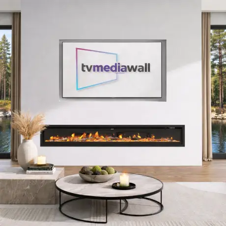Complete Media Wall Bundle Three with Fireplace
