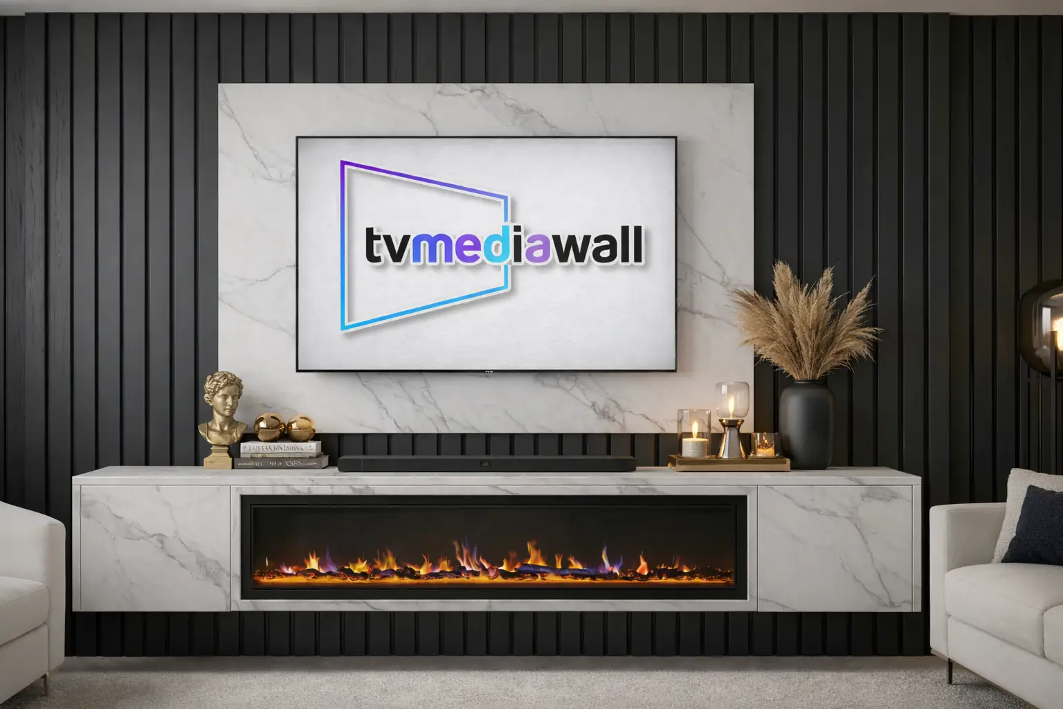 Media Wall - Clearance Bundle (Carrara Marble)